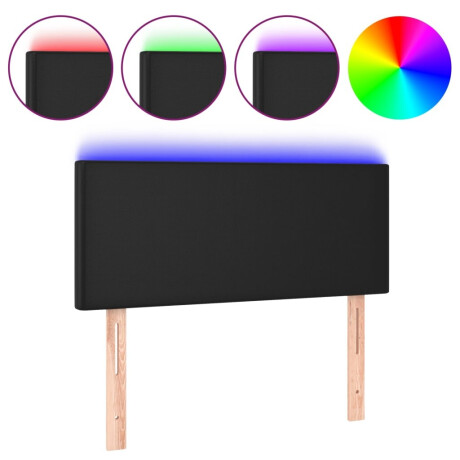 vidaXL Hoofdbord LED 100x5x78/88 cm kunstleer zwart afbeelding2 - 1