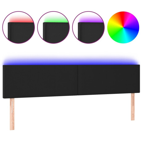 vidaXL Hoofdbord LED 200x5x78/88 cm kunstleer zwart afbeelding2 - 1
