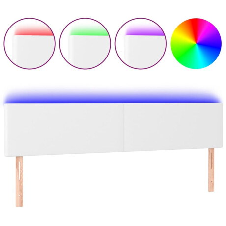 vidaXL Hoofdbord LED 200x5x78/88 cm kunstleer wit afbeelding2 - 1