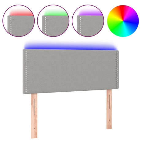 vidaXL Hoofdbord LED 90x5x78/88 cm stof lichtgrijs afbeelding2 - 1
