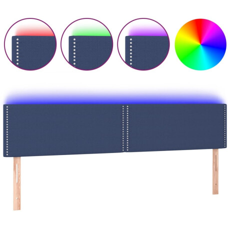 vidaXL Hoofdbord LED 200x5x78/88 cm stof blauw afbeelding2 - 1