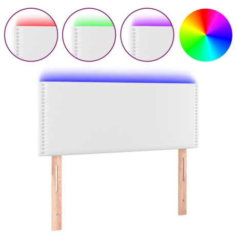 vidaXL Hoofdbord LED 80x5x78/88 cm kunstleer wit afbeelding2 - 1