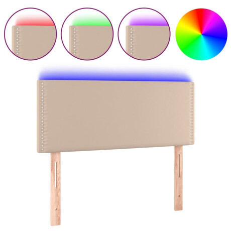 vidaXL Hoofdbord LED 80x5x78/88 cm kunstleer cappuccinokleurig afbeelding2 - 1