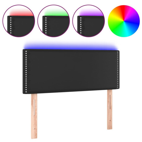 vidaXL Hoofdbord LED 90x5x78/88 cm kunstleer zwart afbeelding2 - 1