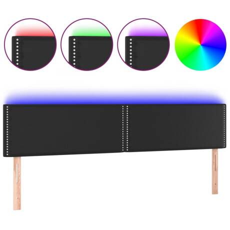 vidaXL Hoofdbord LED 180x5x78/88 cm kunstleer zwart afbeelding2 - 1