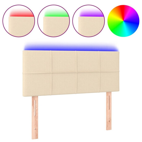 vidaXL Hoofdbord LED 80x5x78/88 cm stof crèmekleurig afbeelding2 - 1