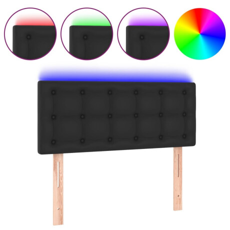 vidaXL Hoofdbord LED 80x5x78/88 cm kunstleer zwart afbeelding2 - 1