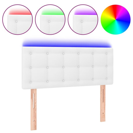 vidaXL Hoofdbord LED 90x5x78/88 cm kunstleer wit afbeelding2 - 1