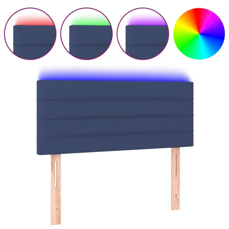vidaXL Hoofdbord LED 80x5x78/88 cm stof blauw afbeelding2 - 1