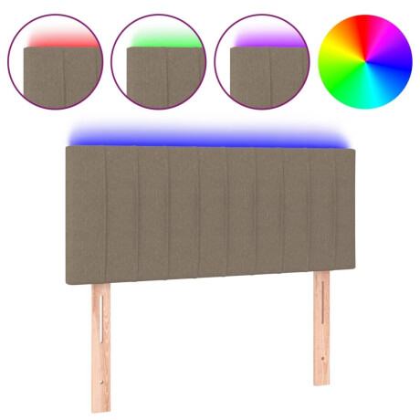 vidaXL Hoofdbord LED 100x5x78/88 cm stof taupe afbeelding2 - 1