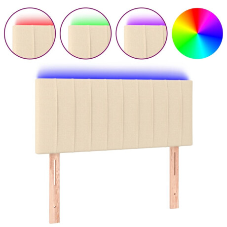 vidaXL Hoofdbord LED 100x5x78/88 cm stof crèmekleurig afbeelding2 - 1