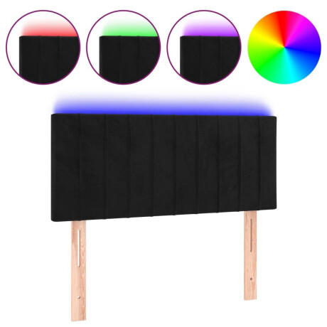 vidaXL Hoofdbord LED 80x5x78/88 cm fluweel zwart afbeelding2 - 1