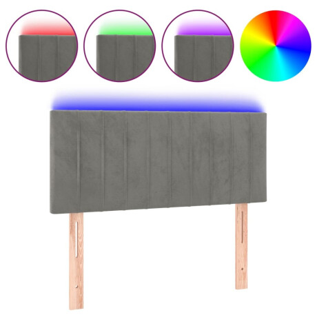 vidaXL Hoofdbord LED 100x5x78/88 cm fluweel lichtgrijs afbeelding2 - 1