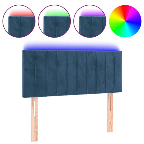 vidaXL Hoofdbord LED 100x5x78/88 cm fluweel donkerblauw afbeelding2 - 1