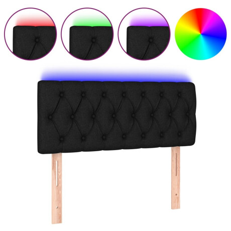 vidaXL Hoofdbord LED 90x7x78/88 cm stof zwart afbeelding2 - 1