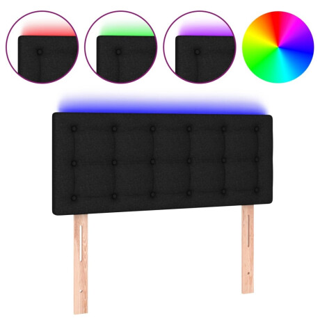 vidaXL Hoofdbord LED 80x5x78/88 cm stof zwart afbeelding2 - 1