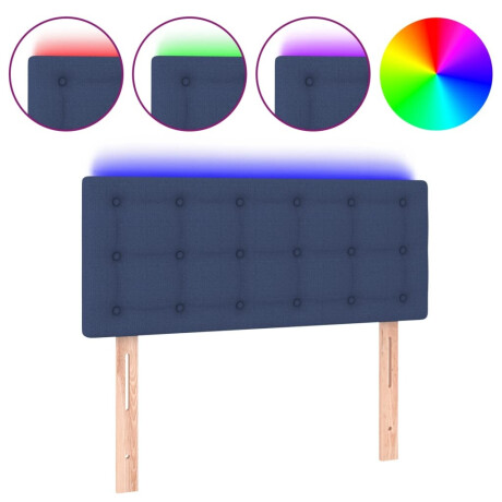 vidaXL Hoofdbord LED 80x5x78/88 cm stof blauw afbeelding2 - 1