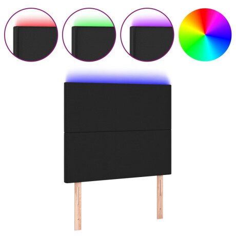 vidaXL Hoofdbord LED 80x5x118/128 cm kunstleer zwart afbeelding2 - 1
