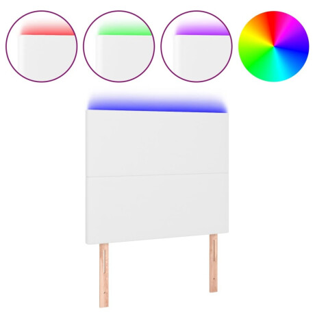 vidaXL Hoofdbord LED 100x5x118/128 cm kunstleer wit afbeelding2 - 1