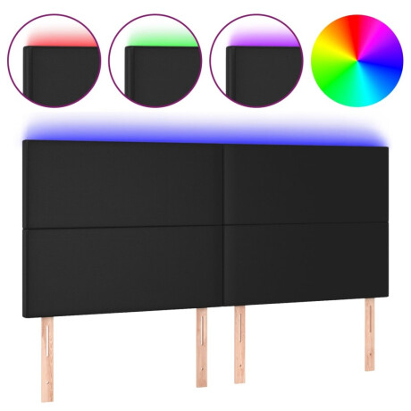 vidaXL Hoofdbord LED 160x5x118/128 cm kunstleer zwart afbeelding2 - 1