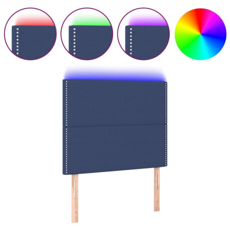 vidaXL Hoofdbord LED 90x5x118/128 cm stof blauw afbeelding2 - 1