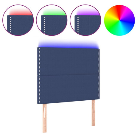 vidaXL Hoofdbord LED 100x5x118/128 cm stof blauw afbeelding2 - 1