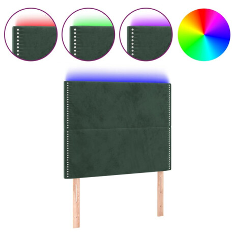 vidaXL Hoofdbord LED 80x5x118/128 cm fluweel donkergroen afbeelding2 - 1