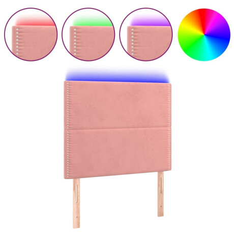 vidaXL Hoofdbord LED 100x5x118/128 cm fluweel roze afbeelding2 - 1