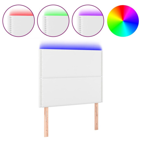 vidaXL Hoofdbord LED 90x5x118/128 cm kunstleer wit afbeelding2 - 1