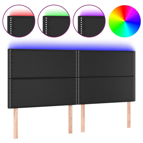 vidaXL Hoofdbord LED 180x5x118/128 cm kunstleer zwart afbeelding2 - 1