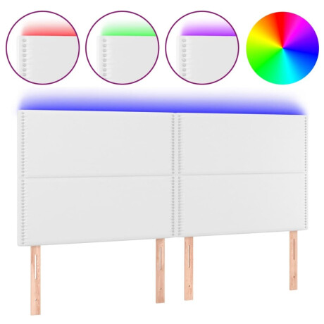 vidaXL Hoofdbord LED 180x5x118/128 cm kunstleer wit afbeelding2 - 1