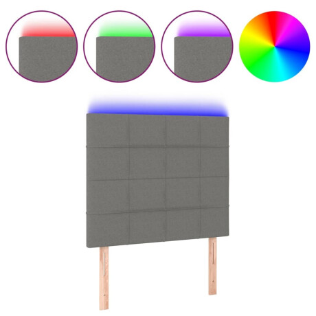 vidaXL Hoofdbord LED 90x5x118/128 cm stof donkergrijs afbeelding2 - 1
