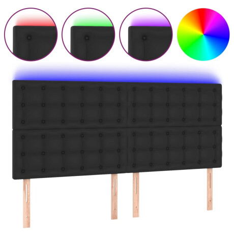 vidaXL Hoofdbord LED 200x5x118/128 cm kunstleer zwart afbeelding2 - 1