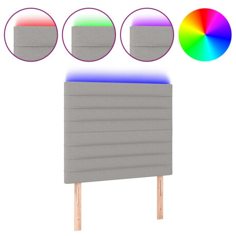 vidaXL Hoofdbord LED 100x5x118/128 cm stof lichtgrijs afbeelding2 - 1