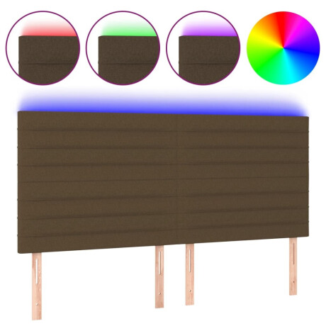 vidaXL Hoofdbord LED 180x5x118/128 cm stof donkerbruin afbeelding2 - 1