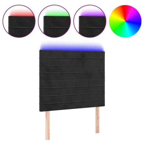 vidaXL Hoofdbord LED 90x5x118/128 cm fluweel zwart afbeelding2 - 1