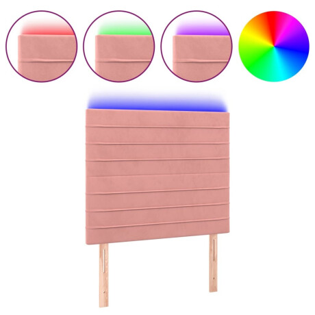 vidaXL Hoofdbord LED 90x5x118/128 cm fluweel roze afbeelding2 - 1