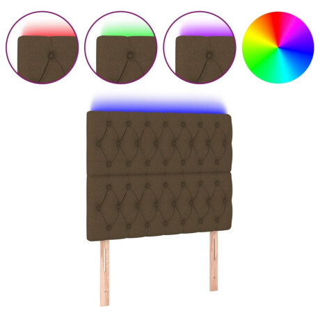 vidaXL Hoofdbord LED 100x7x118/128 cm stof donkerbruin afbeelding2 - 1