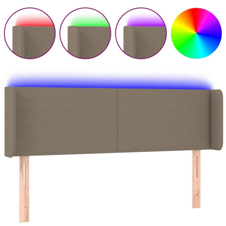 vidaXL Hoofdbord LED 147x16x78/88 cm stof taupe afbeelding2 - 1
