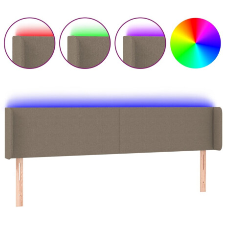 vidaXL Hoofdbord LED 183x16x78/88 cm stof taupe afbeelding2 - 1