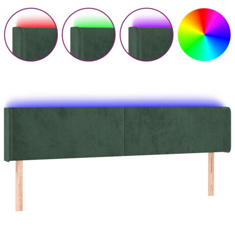 vidaXL Hoofdbord LED 203x16x78/88 cm fluweel donkergroen afbeelding2 - 1