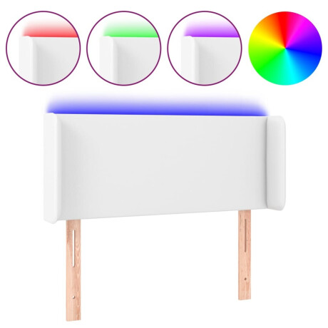 vidaXL Hoofdbord LED 83x16x78/88 cm kunstleer wit afbeelding2 - 1