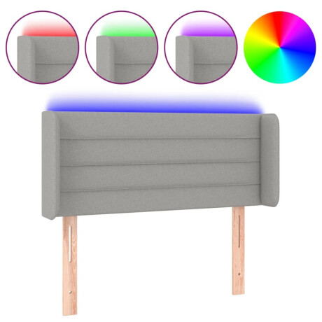 vidaXL Hoofdbord LED 83x16x78/88 cm stof lichtgrijs afbeelding2 - 1