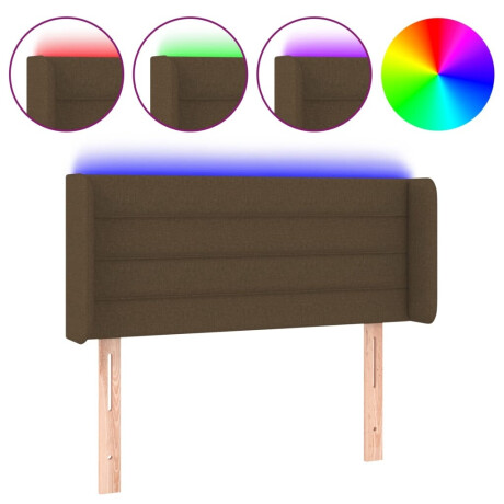 vidaXL Hoofdbord LED 93x16x78/88 cm stof donkerbruin afbeelding2 - 1