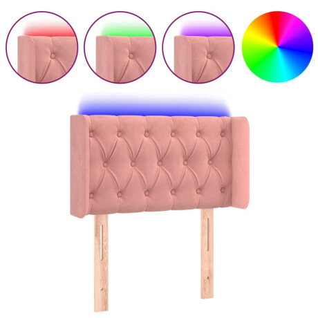 vidaXL Hoofdbord LED 83x16x78/88 cm fluweel roze afbeelding2 - 1