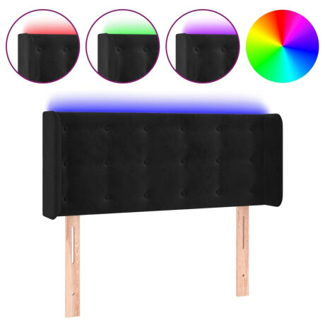 vidaXL Hoofdbord LED 83x16x78/88 cm fluweel zwart afbeelding2 - 1