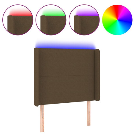 vidaXL Hoofdbord LED 103x16x118/128 cm stof donkerbruin afbeelding2 - 1