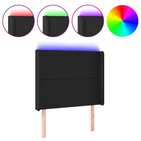 vidaXL Hoofdbord LED 103x16x118/128 cm kunstleer zwart afbeelding2 - 1