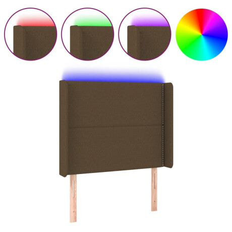vidaXL Hoofdbord LED 93x16x118/128 cm stof donkerbruin afbeelding2 - 1