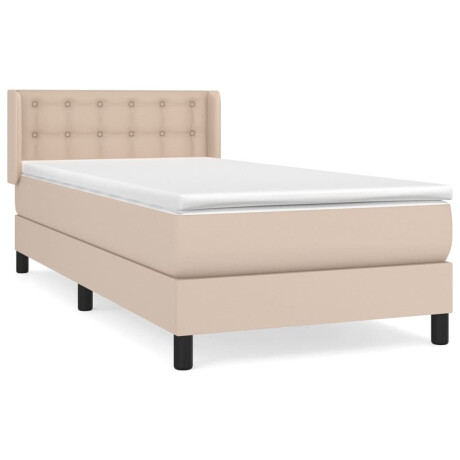 vidaXL Boxspring met matras kunstleer cappuccinokleurig 90x190 cm afbeelding2 - 1